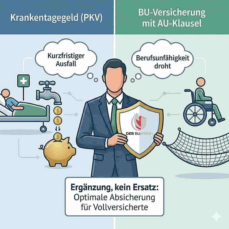 AU Klausel oder Krankentagegeld